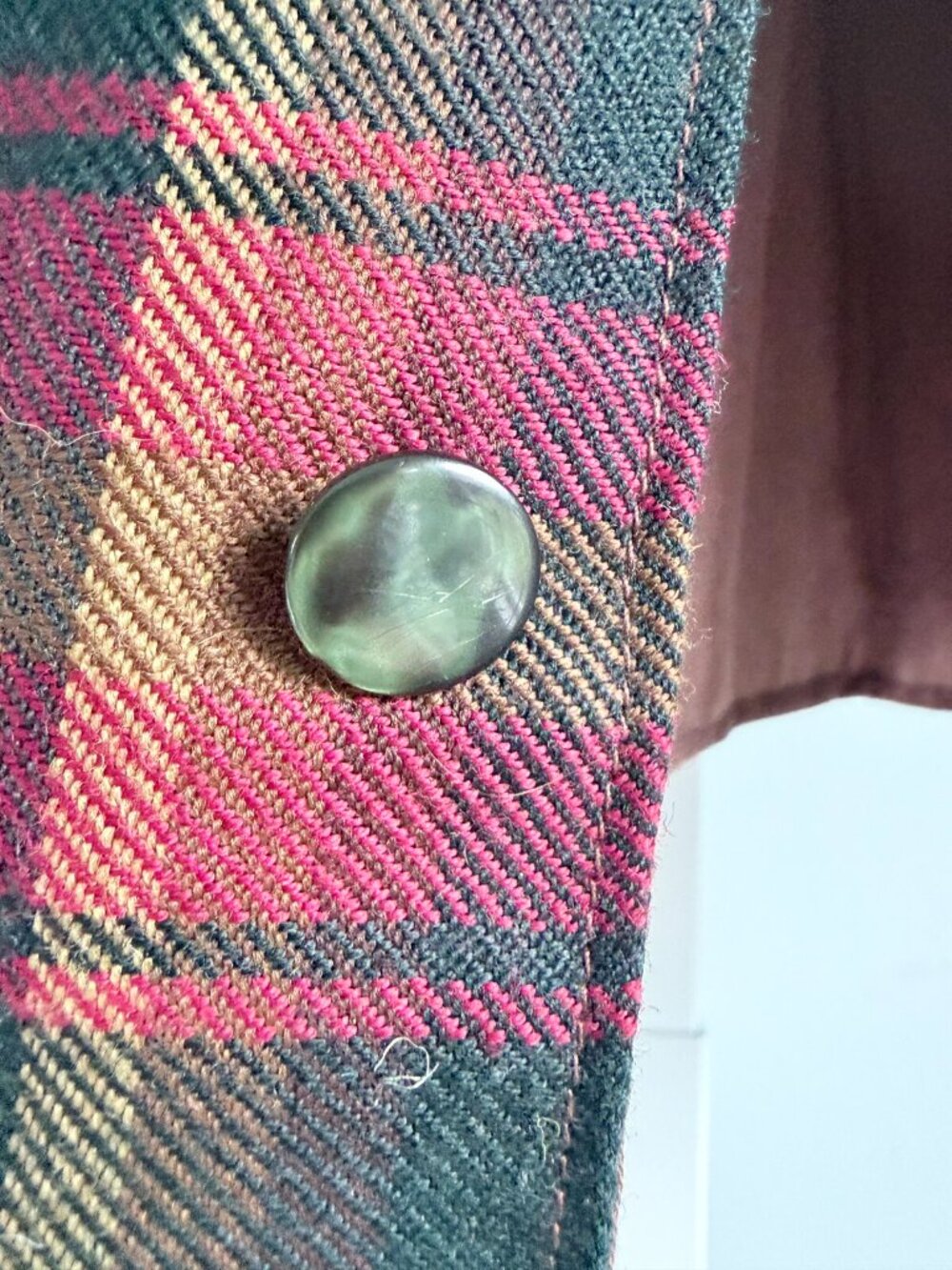 Vintage Mr Toodle Wool Plaid Vest Kids Sz 5 Red Green Tartan Fall Waistcoat - Picture 4 of 7